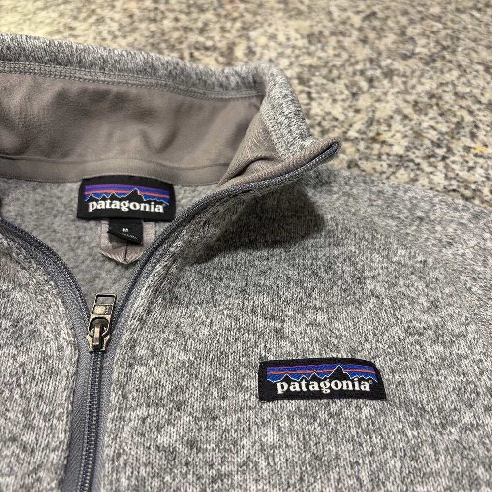 Patagonia Womens Medium Better Sweater 1/4 Zip Pullover Jacket Gray Fleece